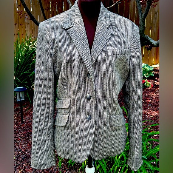 RALPH LAUREN s14 Black Label tweed blazer-taupe/brown-classic